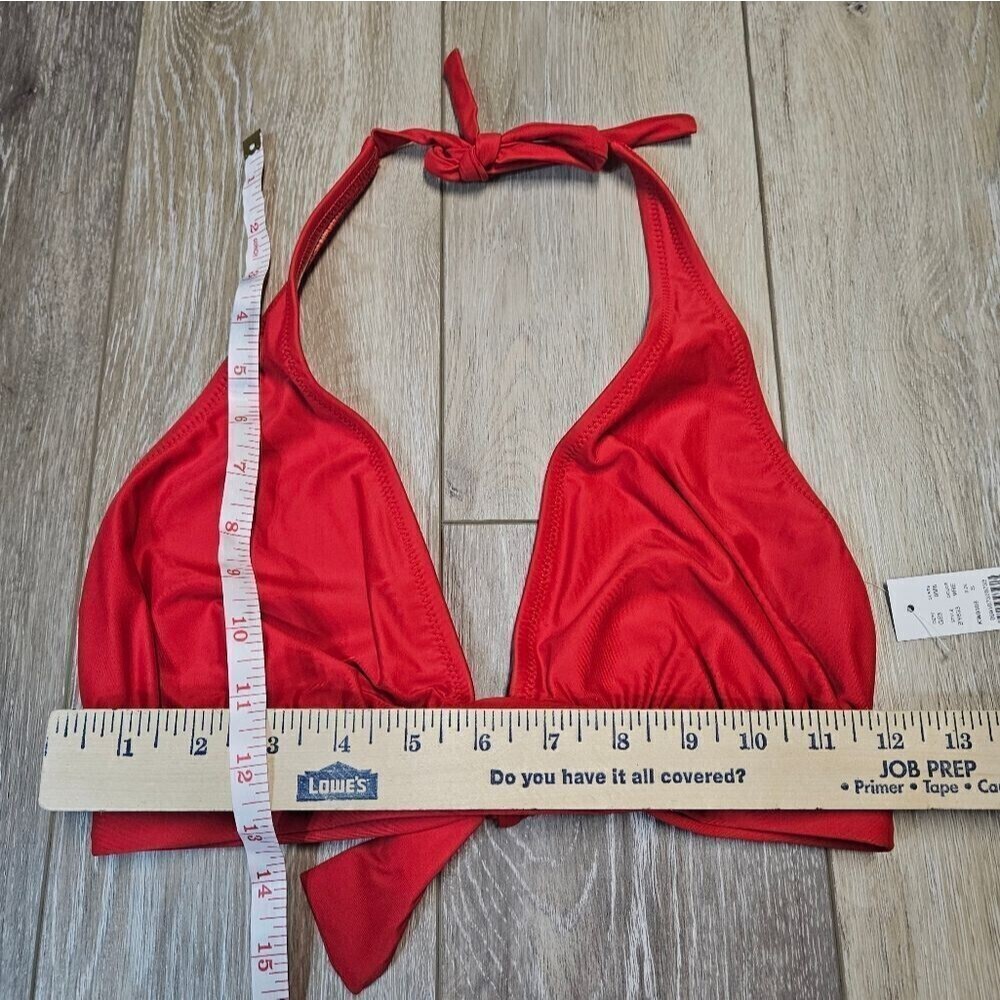 J. Crew Red Halter Tie Back Bikini Top Women's Small Swim Separates Beach Summer - Picture 3 of 6